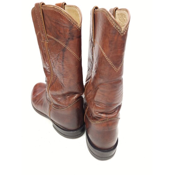 Women's Justin Roper 3163 Cowboy Boots Chestnut Deerlite Marbled Sz 6.5 B - Picture 9 of 11